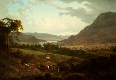A Scene in the Lake District by Julius Caesar Ibbetson